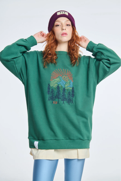 PCP- Mountain Vibes Crewneck Green