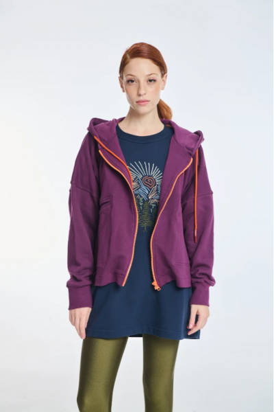 PCP- Amalfi Zip Hoodie Aubergine