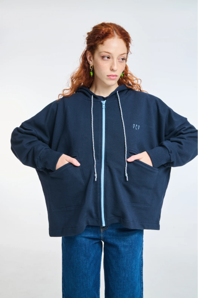 PCP- Amalfi Zip Hoodie Dark Blue